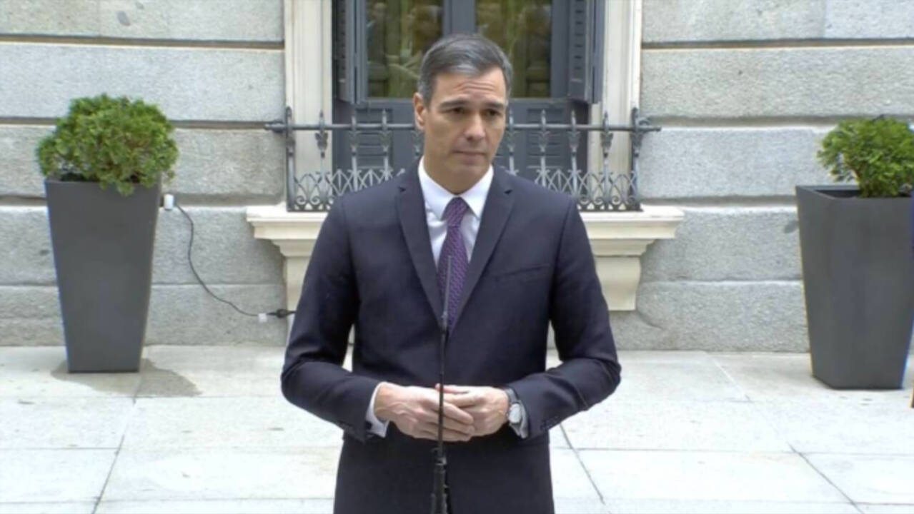 Pedro Sánchez en rueda de prensa antes del acto institucional por el 6-D