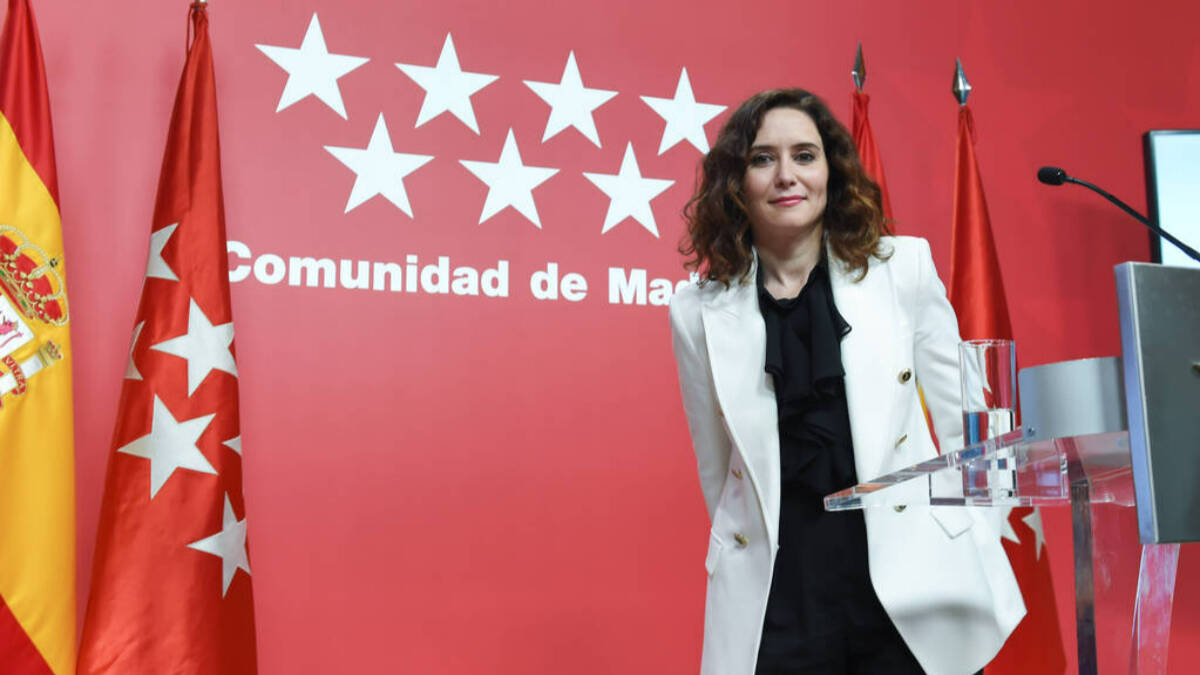 La presidenta de la comunidad de Madrid, Isabel Díaz Ayuso