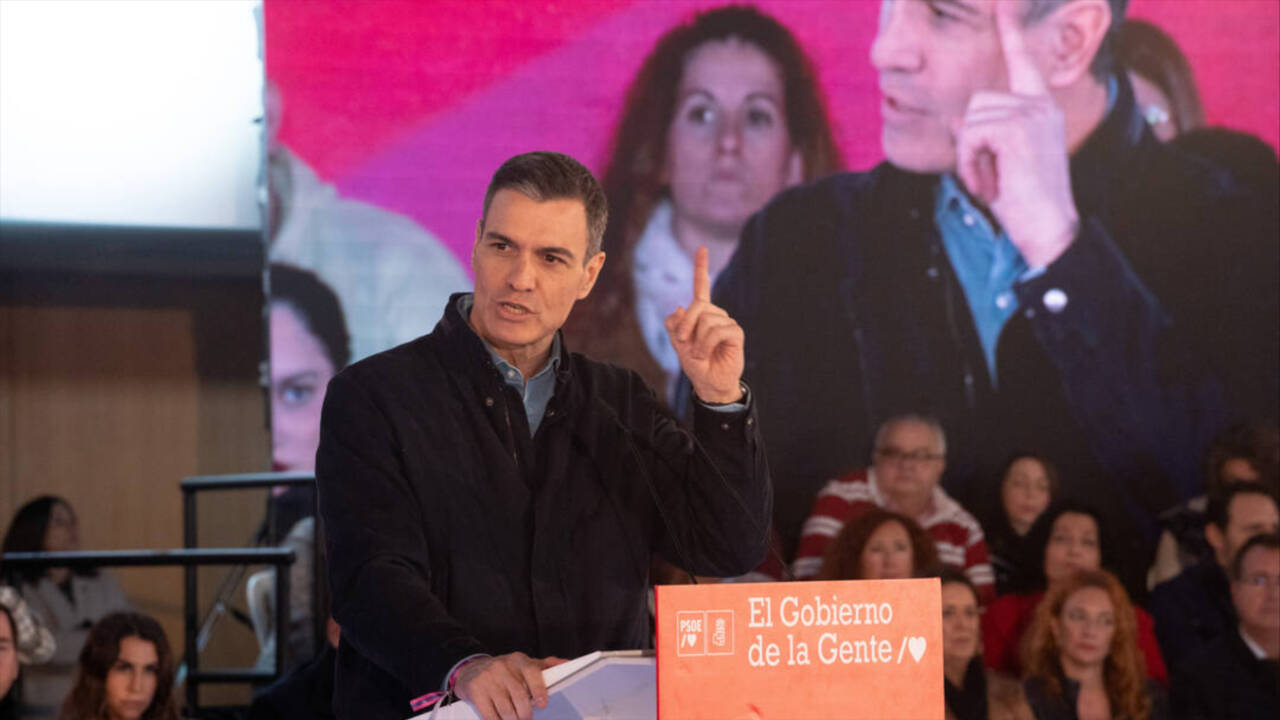 Pedro Sánchez el sábado en un mitin del PSOE en Sevilla.