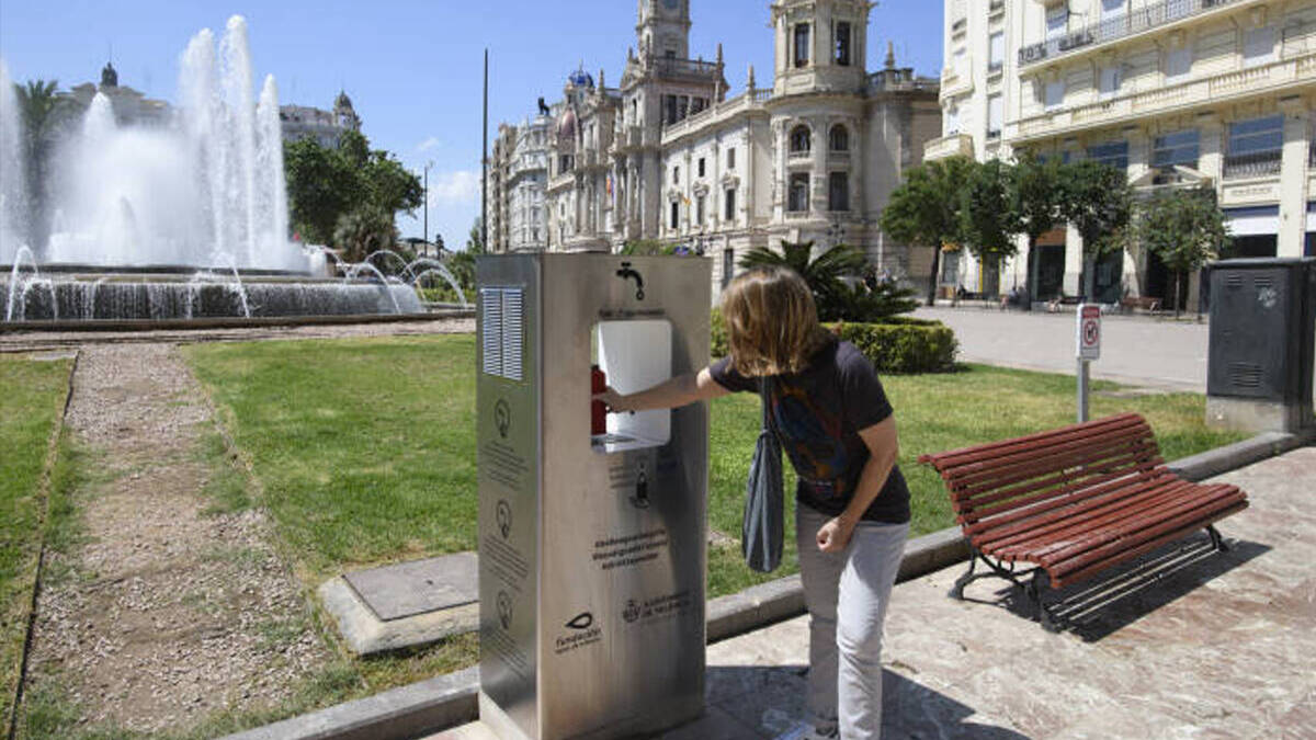 Fuente de agua potable en Valencia