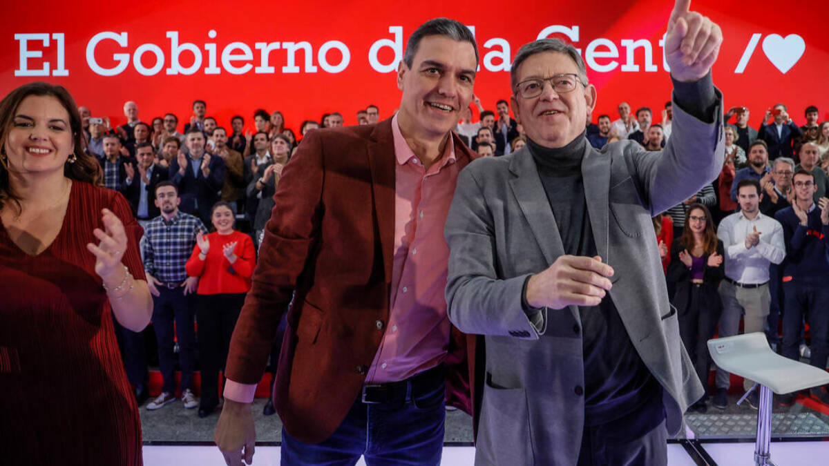 El presidente del Gobierno de España, Pedro Sánchez, y el presidente de la Generalitat Valenciana, Ximo Puig.
