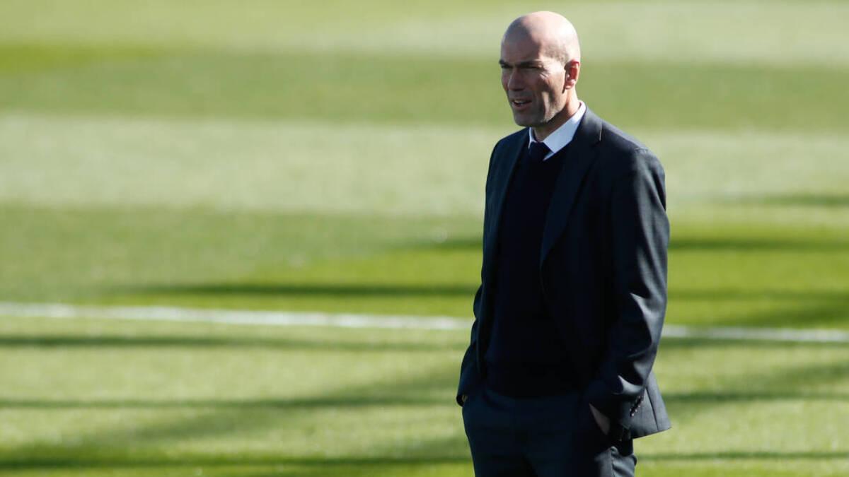 Zinedine Zidane durante un partido con el Real Madrid.