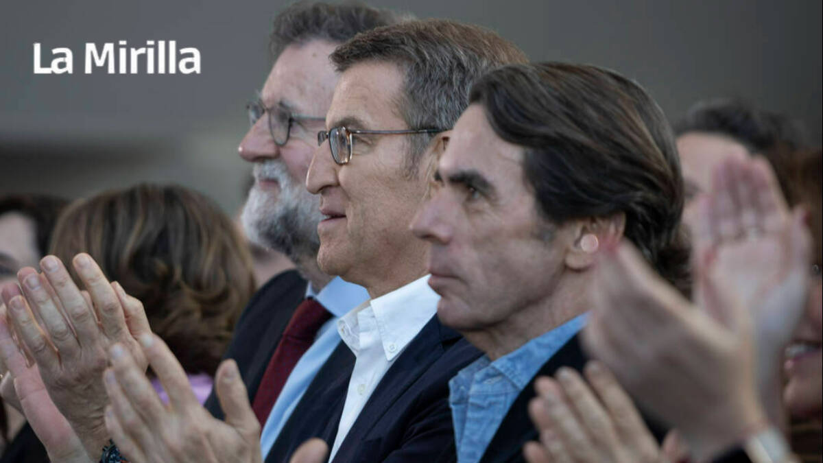 Mariano Rajoy, Alberto Núñez-Feijoo y José María Aznar.