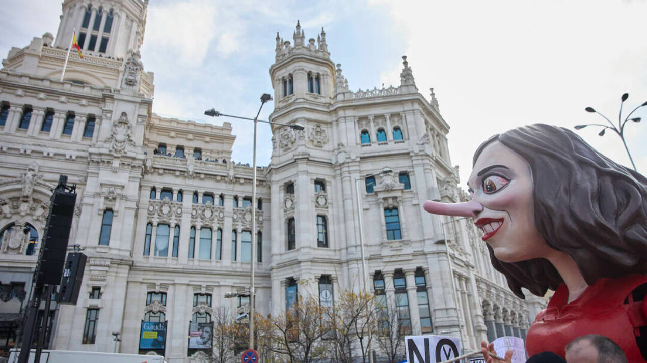 Una imagen de la manifestación contra Ayuso de este domingo en Madrid