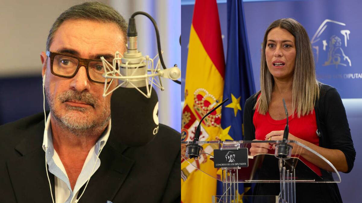 El presentador de COPE, Carlos Herrera (Foto: www.cope.es) y la diputada de Junts, Míriam Noguera.