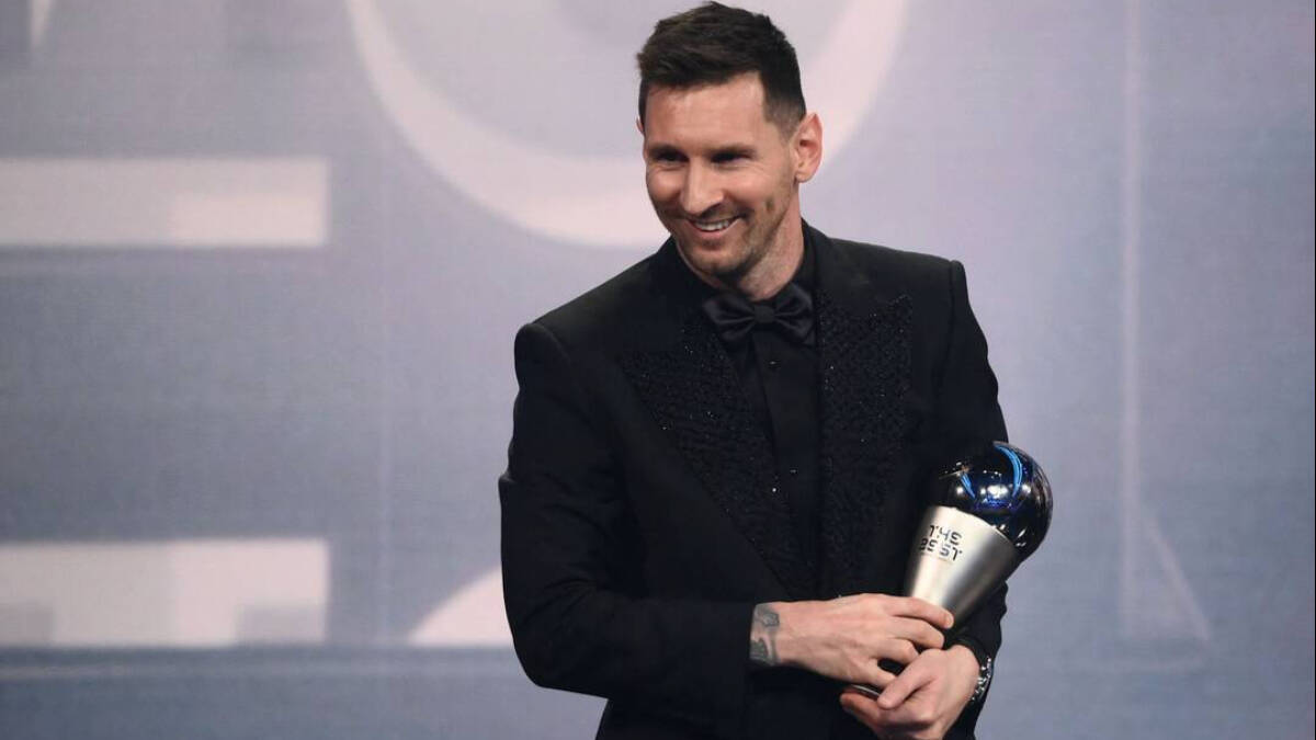 Leo Messi, tras recoger el premio The Best. 