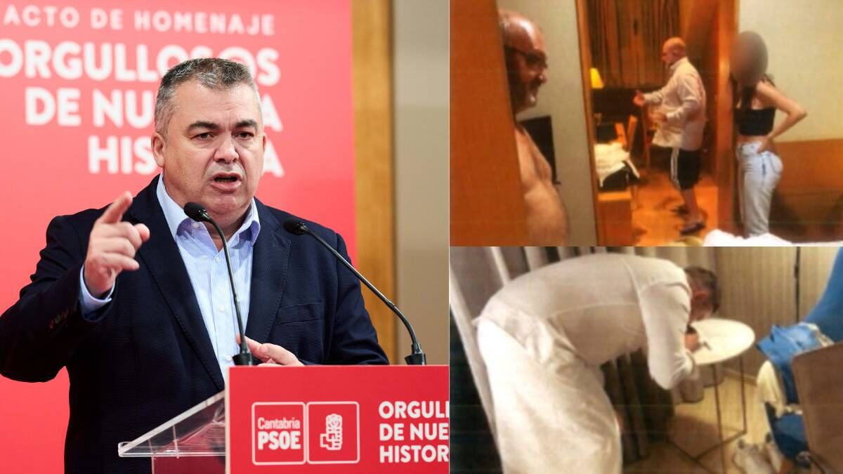 A la izquierda, el secretario de Organización del PSOE, Santos Cerdán, y a la derecha, imágenes de una de las celebraciones del Tito Berni.