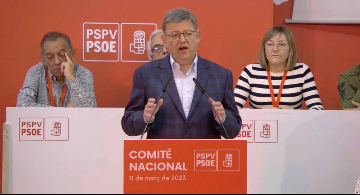 Ximo Puig en el comité del PSPV donde se han aprobado las listas