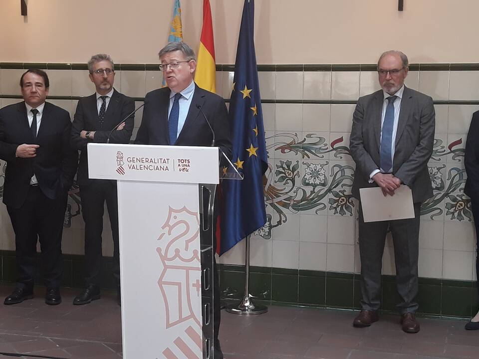 Ximo Puig durante su visita a Castellón, donde ha hablado acerca del trasvase Tajo-Segura y el recurso presentado por la Generalitat - GVA