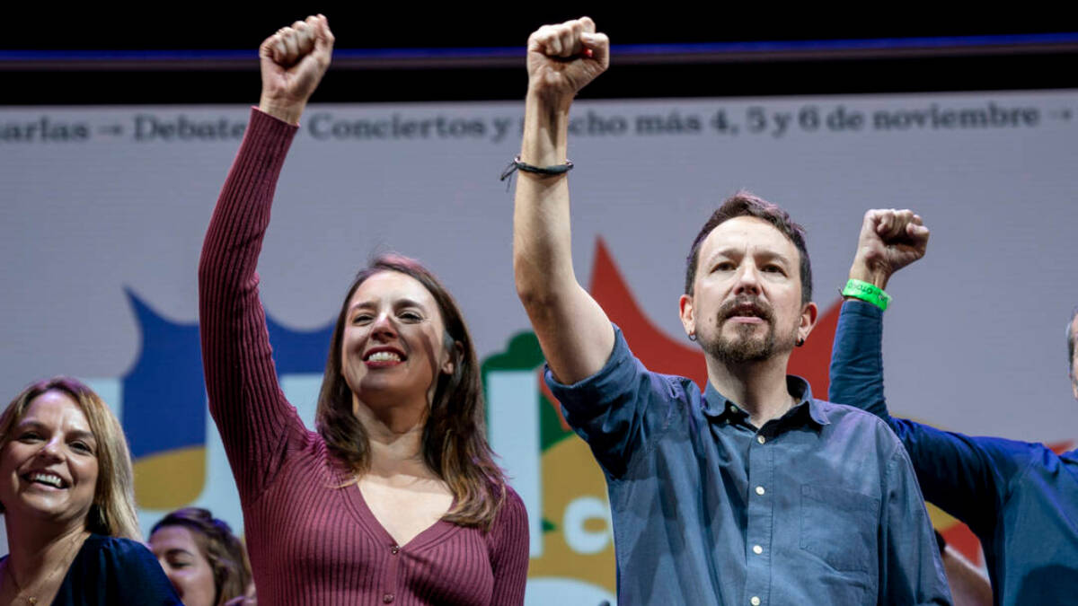 El exlíder de Podemos, Pablo Iglesias, y la ministra de Igualdad, Irene Montero.