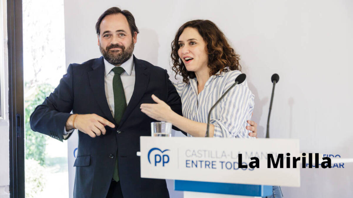 La presidenta de la Comunidad de Madrid, Isabel Díaz Ayuso, y el presidente del PP de Castilla-La Mancha, Paco Núñez.