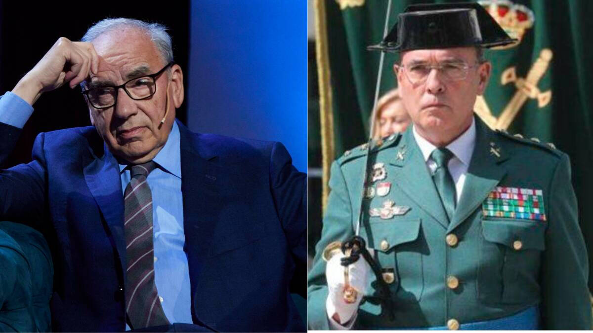 El exvicepresidente del Gobierno, Alfonso Guerra (izq.) y el coronel Diego Pérez de los Cobos (der.)