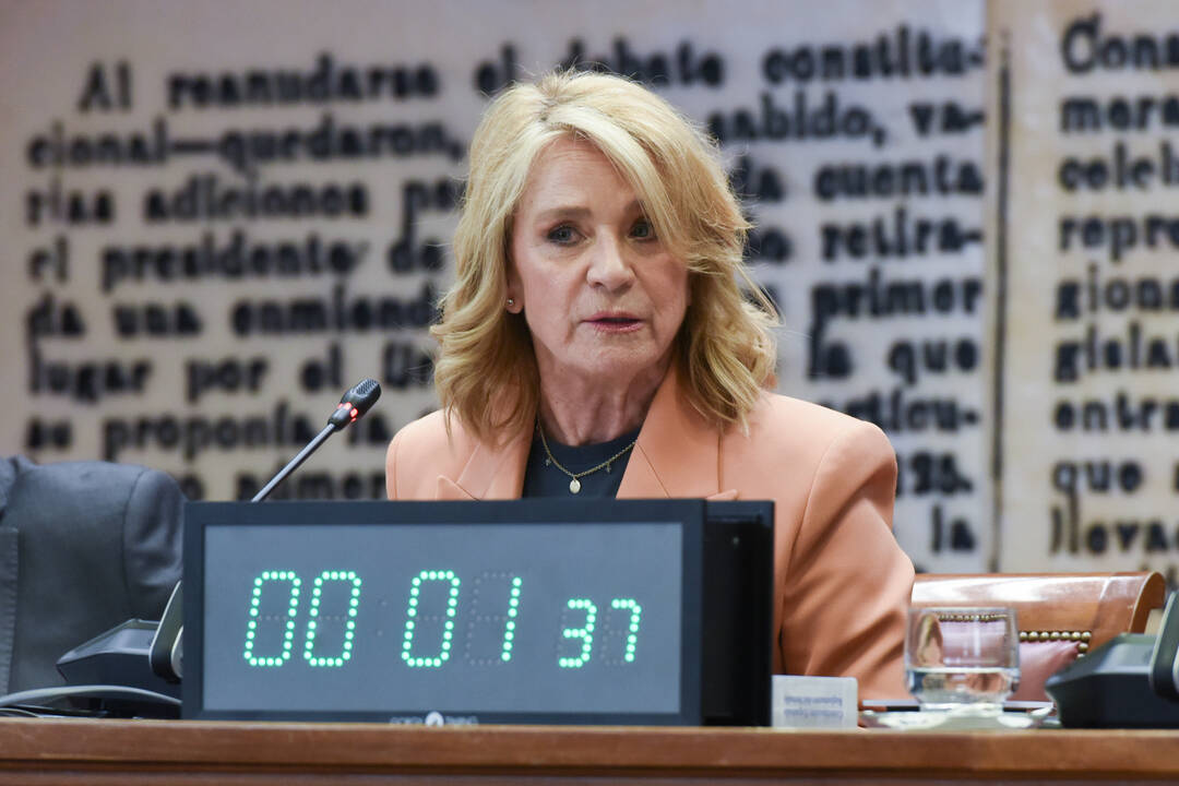 Elena Sánchez, presidenta interina del Consejo de RTVE, en su comparecencia esta semana en el Senado. 