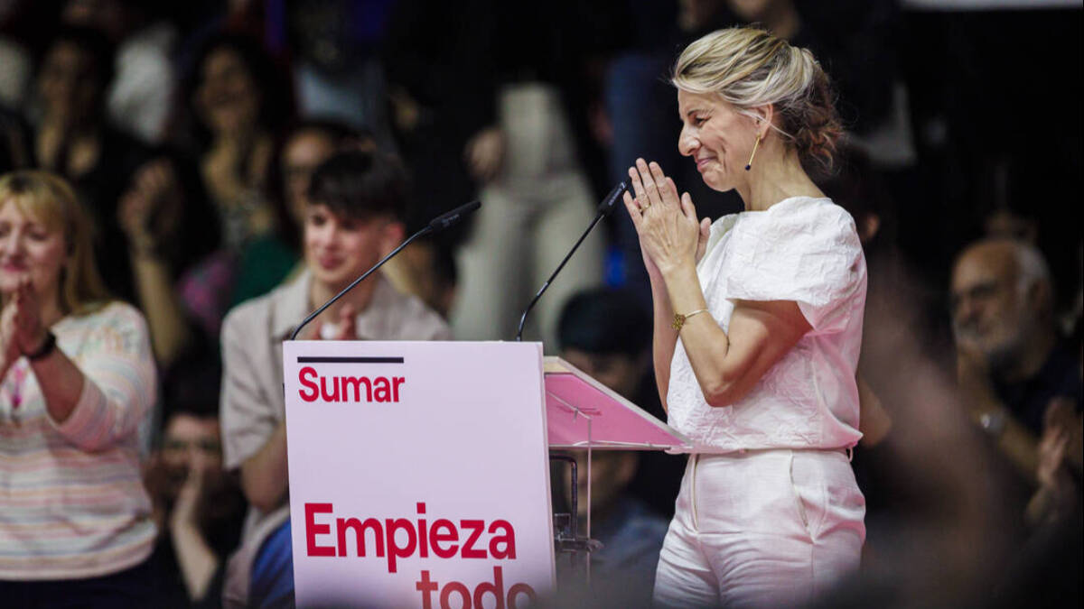 Yolanda Díaz, en la presentación pública de Sumar. 