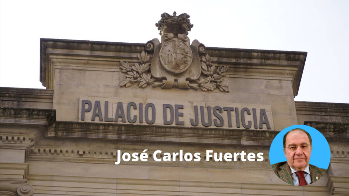 Vista de la fachada del Palacio de Justicia, a 20 de marzo en Logroño, La Rioja (España)