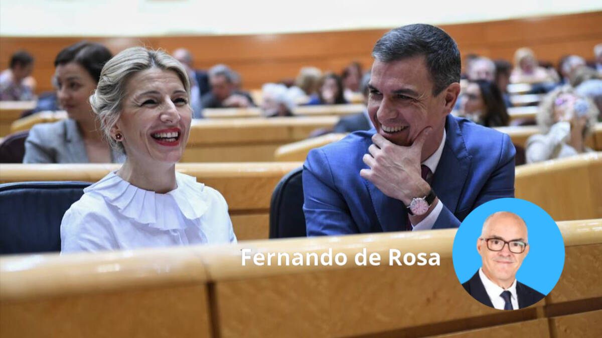 La vicepresidenta segunda y ministra de Trabajo y Economía Social, Yolanda Díaz, y el presidente del Gobierno, Pedro Sánchez.