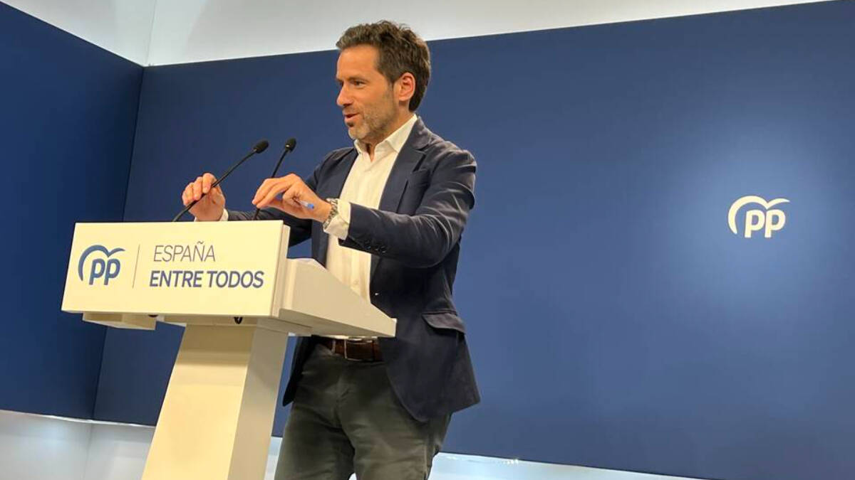 Borja Sémper, portavoz de campaña del PP, en rueda de prensa desde Génova