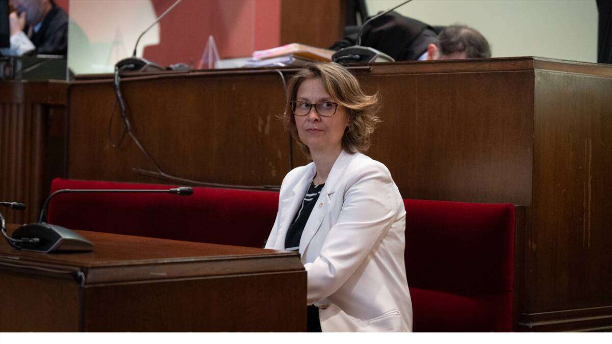 La consellera de Acción Exterior y Unión Europea de la Generalitat, Meritxell Serret, durante su juicio en el Tribunal Superior de Justicia de Cataluña.