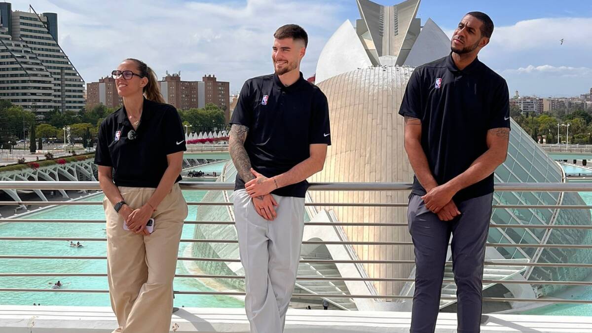 Amaia Valdemoro, Juancho Hernangómez y LaMarcus Aldrige en la Ciudad de las Artes y las Ciencias - NBA SPAIN