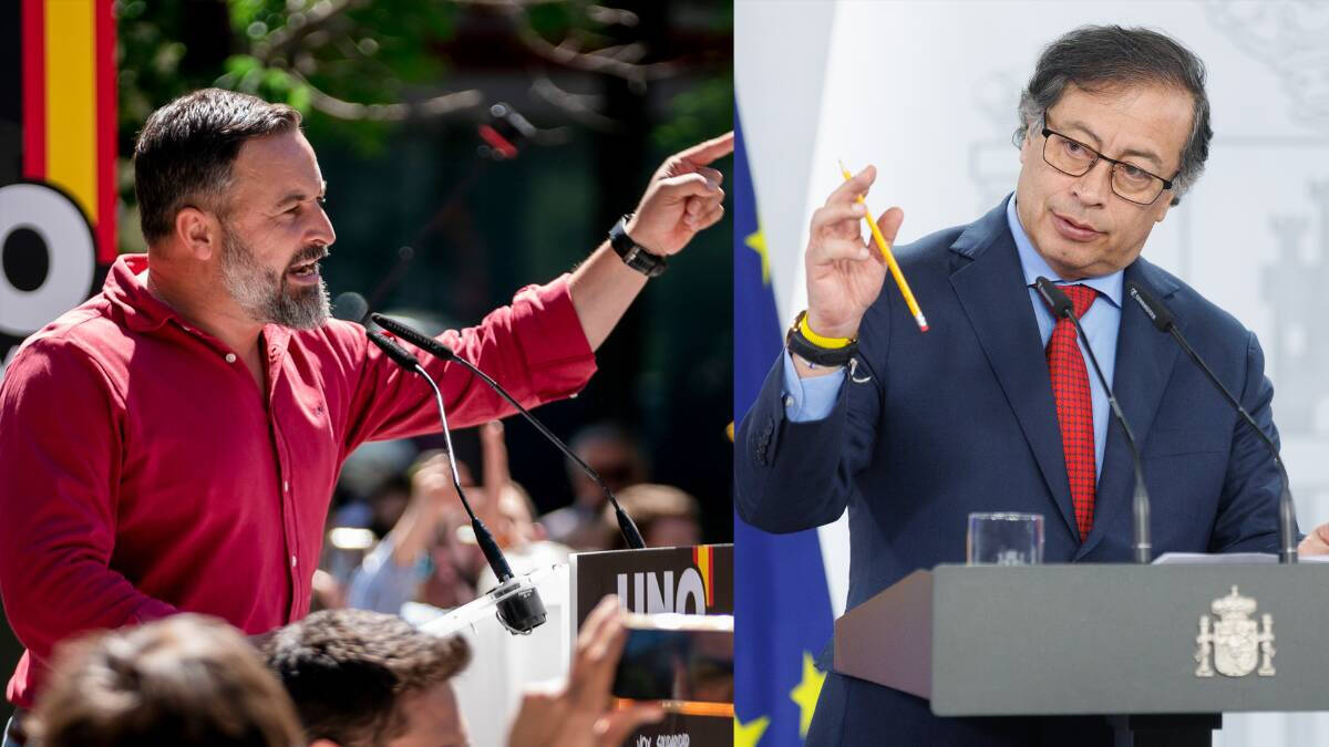 El líder de Vox, Santiago Abascal, y el presidente de Colombia, Gustavo Petro.