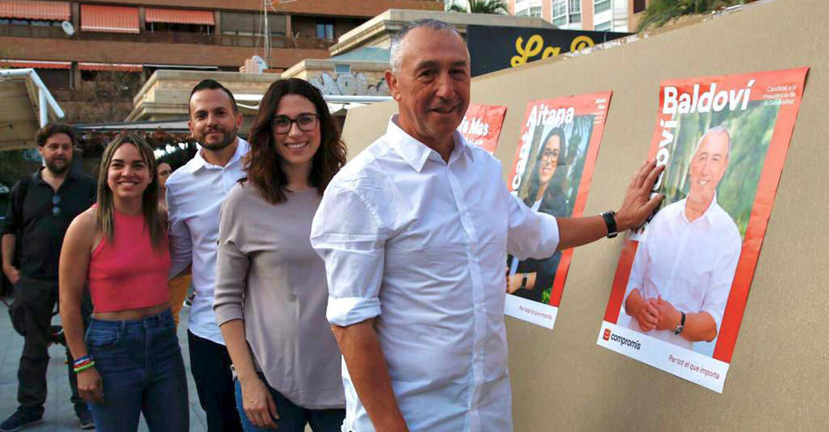 Joan Baldoví y Aitana Mas en el inicio de campaña