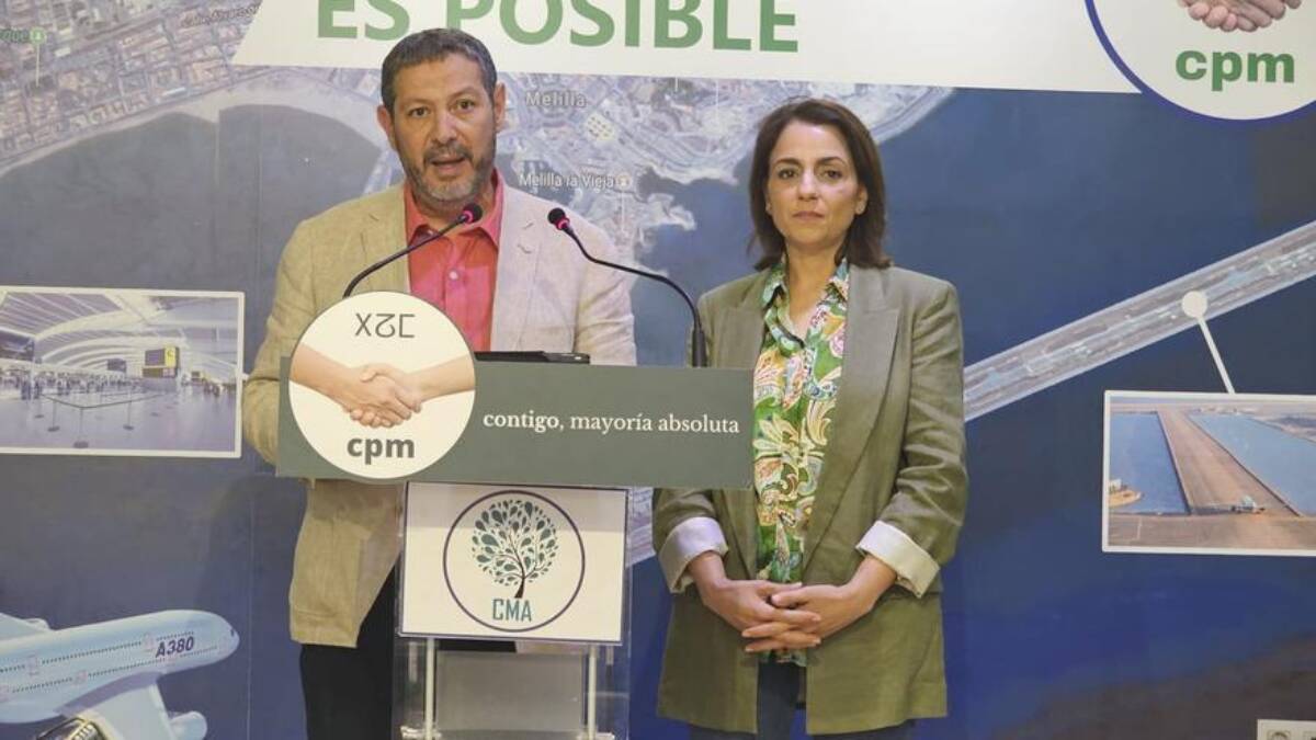 Musta Aberchán, líder de Coalición por Melilla, y Dunia Almansouri, candidata a la presidencia de Melilla con este partido que forma parte de Sumar (FOTO: CPM)