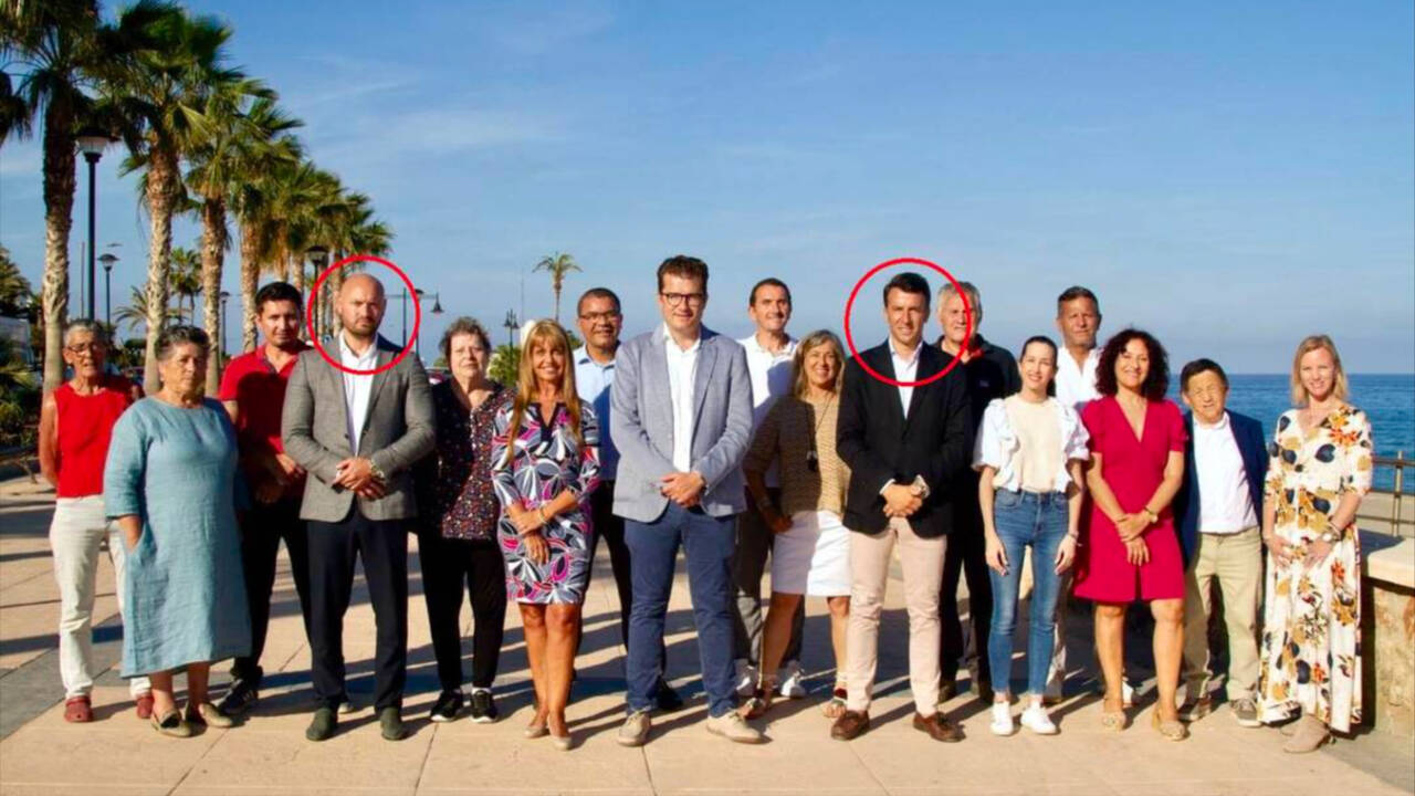La candidatura del PSOE de Mojácar (Almería), en la que dos de sus componentes han sido detenidos.