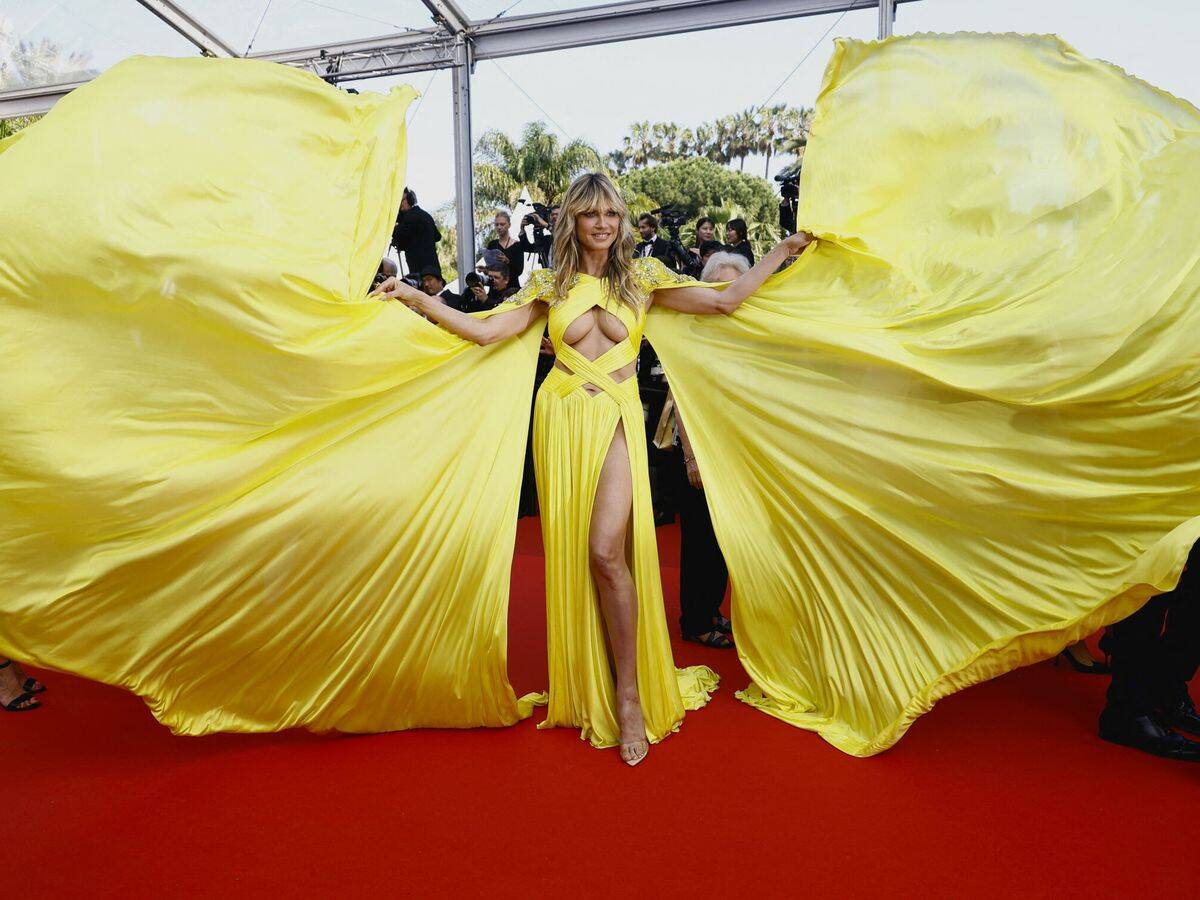 Heidi Klum fue una de las grandes sensaciones de la alfombra roja de Cannes.