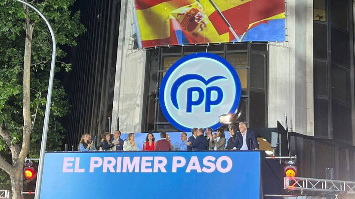 Imagen de la celebración del PP en su sede nacional de la calle Génova