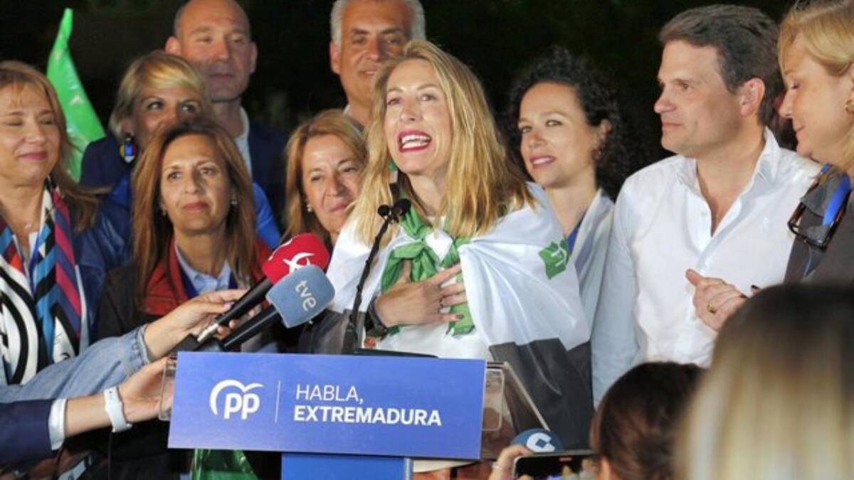 La candidata del PP a la presidencia de la Junta de Extremadura, María Guardiola.