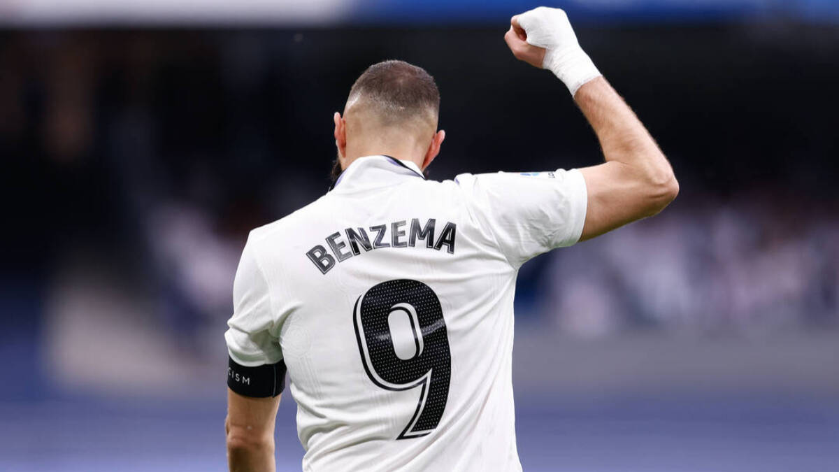Karim Benzema durante un partido con el Real Madrid.