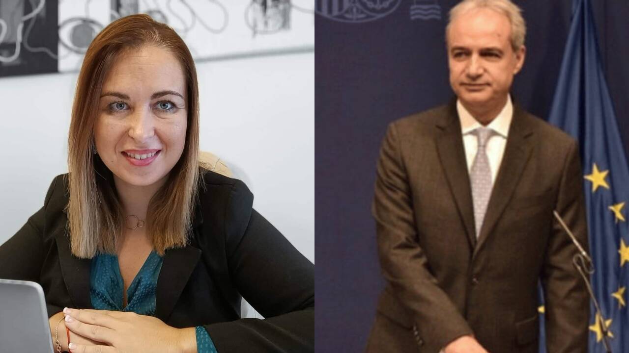 A la izquierda, Rocío Cortes, 'nueva' alcaldesa de Requena, a la derecha, Ricardo Gabaldón, 'nuevo' alcalde de Utiel. 