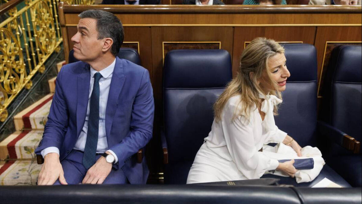 Pedro Sánchez y Yolanda Díaz en el Congreso de los Diputados.