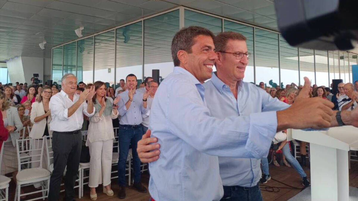 Carlos Mazón y Alberto Núñez Feijo en La Marina de Valencia / Sonia García - ESdiario