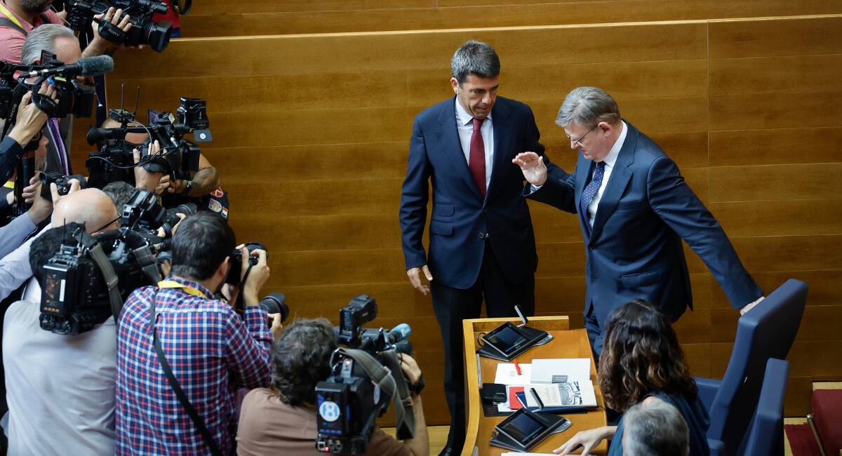 Ximo Puig y Carlos Mazón el día del pleno de constitución de Les Corts Valencianes - CORTS VALENCIANES