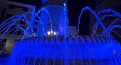 El Fadrí y la fuente de la plaza Mayor se iluminan de azul en honor al Grao y Sant Pere