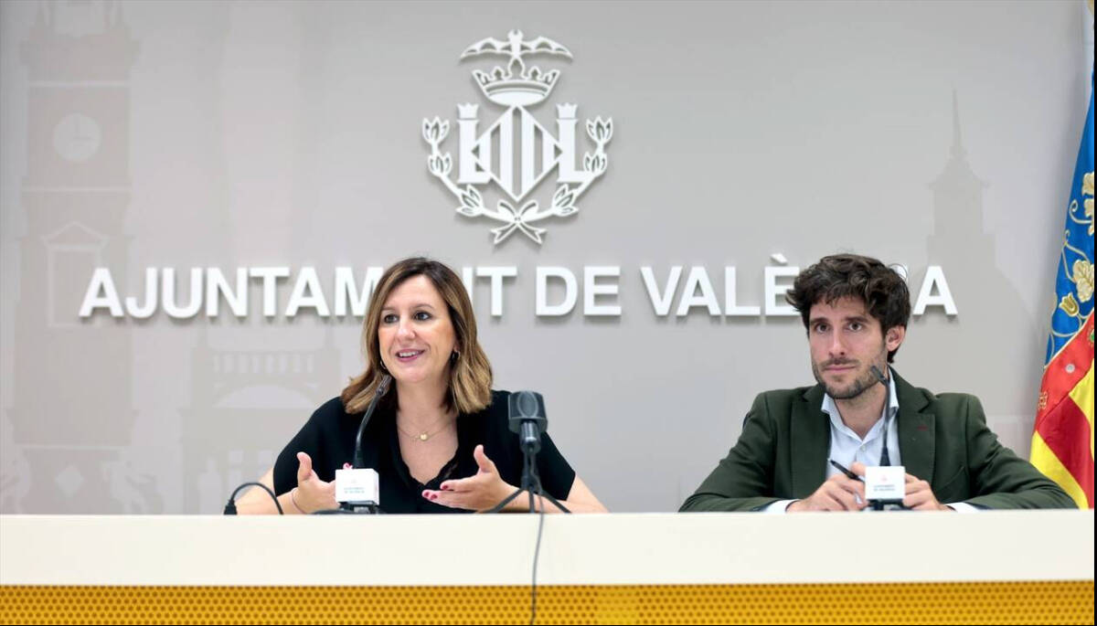 La alcaldesa de Valencia, María José Catalá, y el portavoz de su equipo de gobierno, Juan Carlos Caballero / Imagen de archivo.