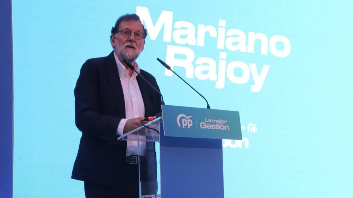 Rajoy, en un mítin de la última campaña electoral. 