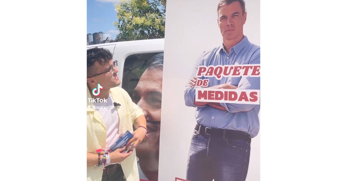 El cartel del PSOE de Galicia con el paquete de Sánchez