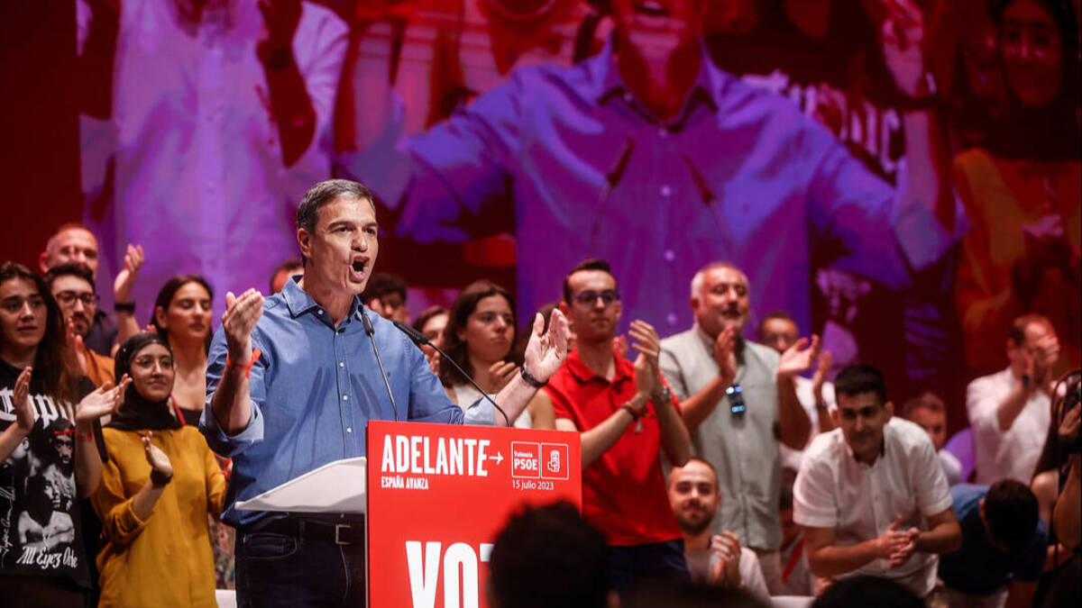 El secretario general del PSOE y presidente del Gobierno de España, y candidato a la reelección, Pedro Sánchez.