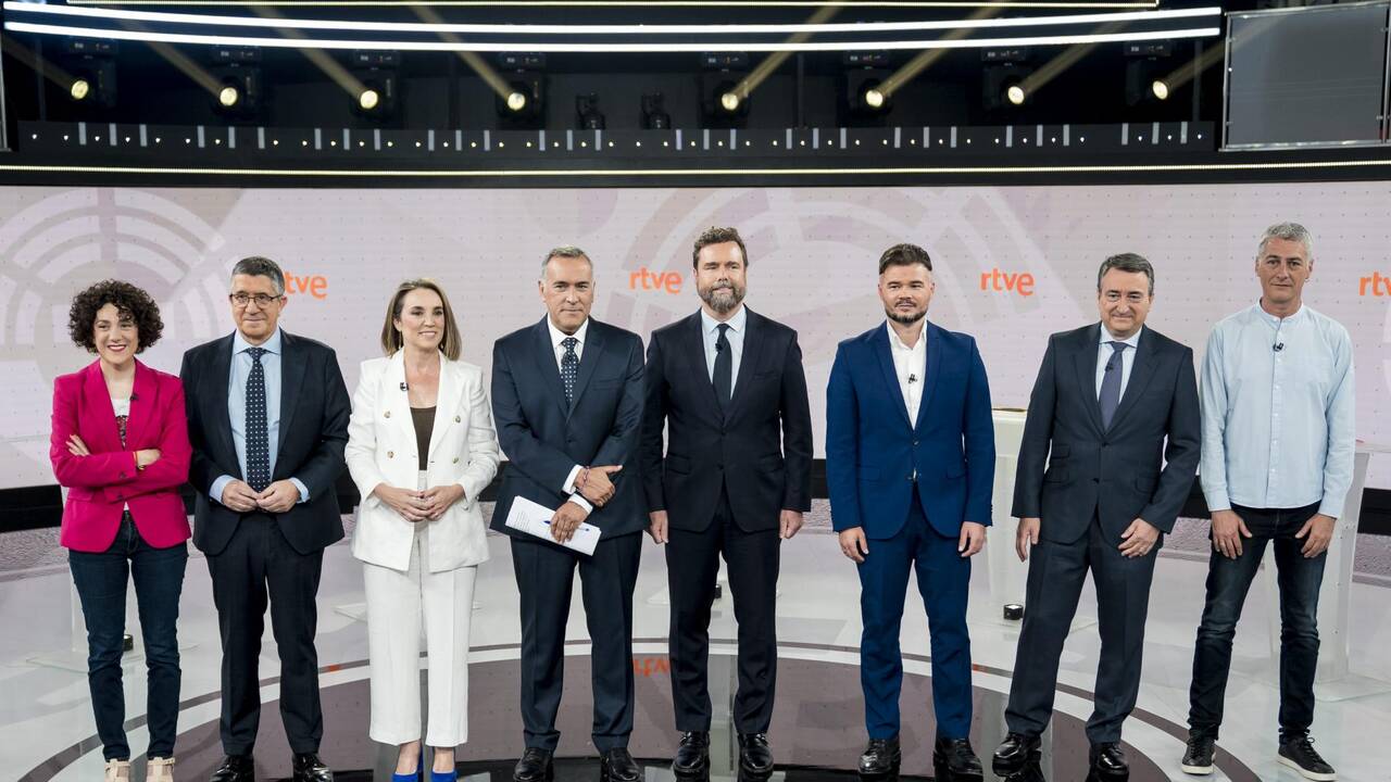 Imagen del debate de portavoces, a 7, en TVE. FOTO: RTVE
