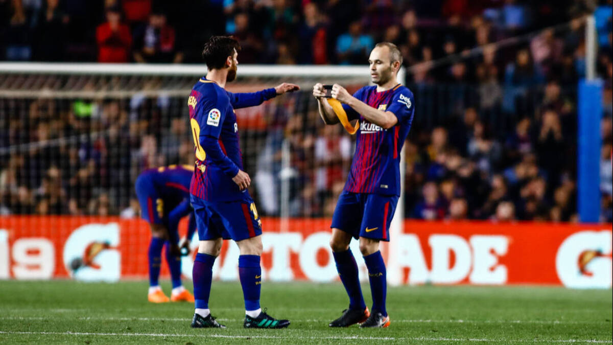 Leo Messi y Andrés Iniesta, cuando ambos coincidieron en el Barcelona. 