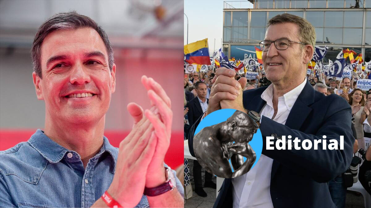 El candidato del PSOE, Pedro Sánchez, y el del PP, Alberto Núñez Feijóo.