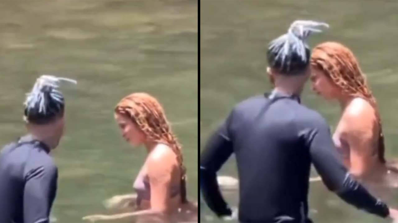 Rauw Alejandro y Shakira pasando un día juntos en el río.