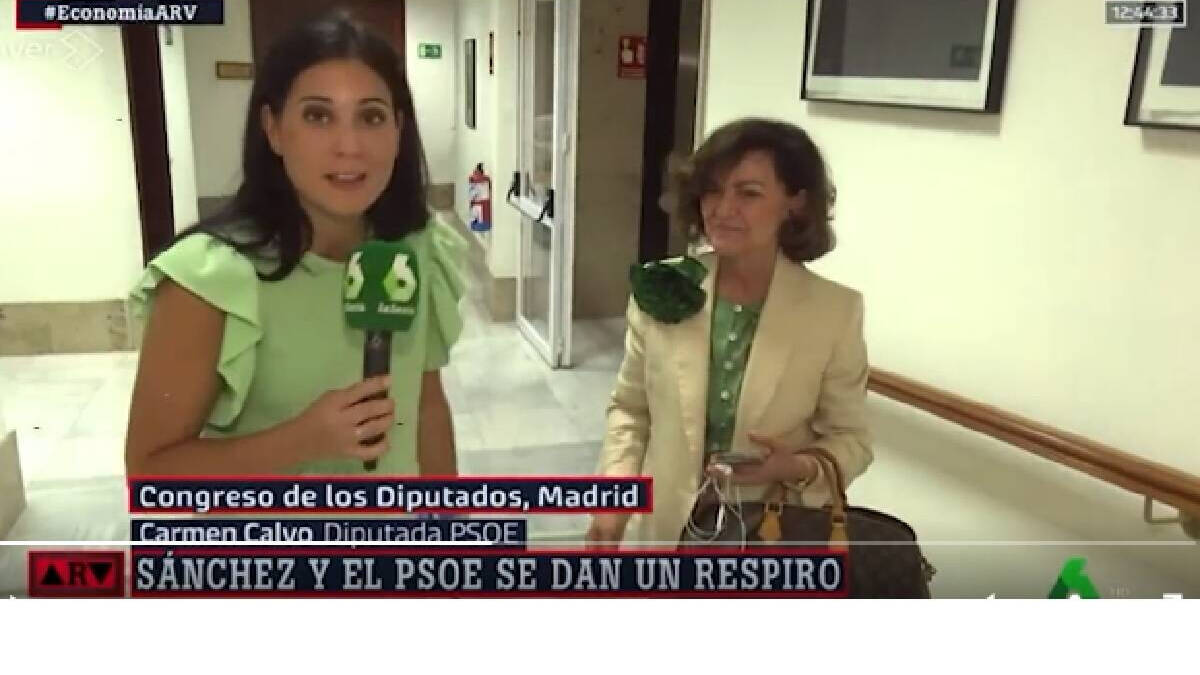 Intervención televisiva de Carmen Calvo en La Sexta. 