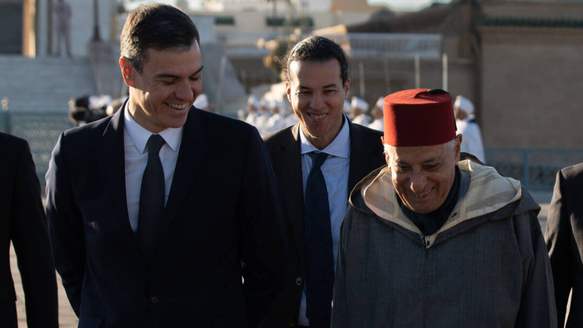 Pedro Sánchez durante su visita oficial a Marruecos en febrero.