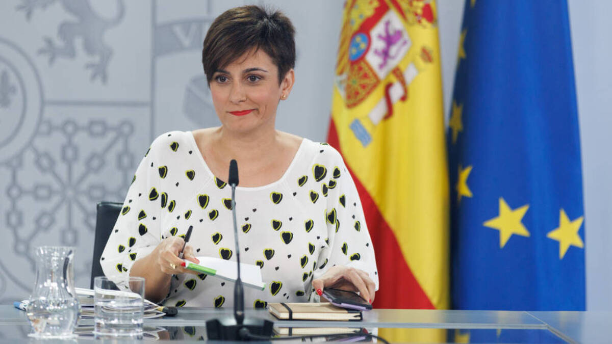 La portavoz del Gobierno y ministra de Política Territorial, Isabel Rodríguez, durante una rueda de prensa posterior al Consejo de Ministros.