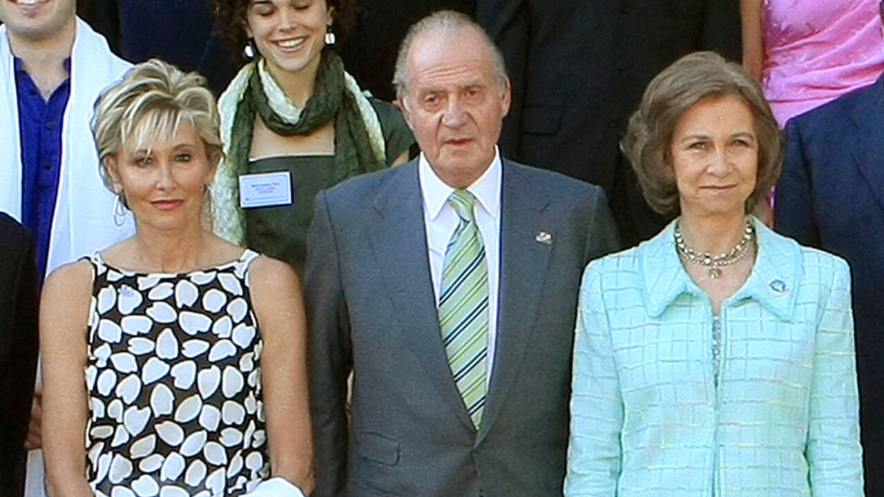 Sol Bacharach, Don Juan Carlos y la Reina Sofía, en una imagen de archivo.
