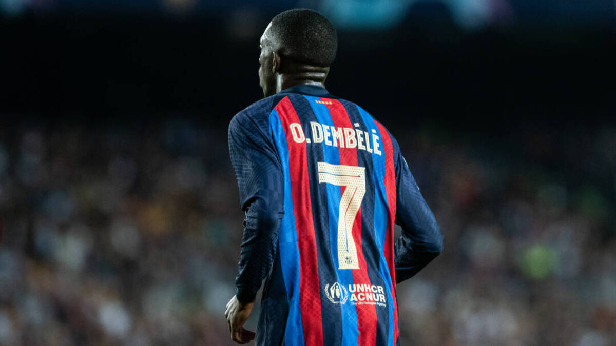 Ousmane Dembélé, durante un partido con el Barcelona.