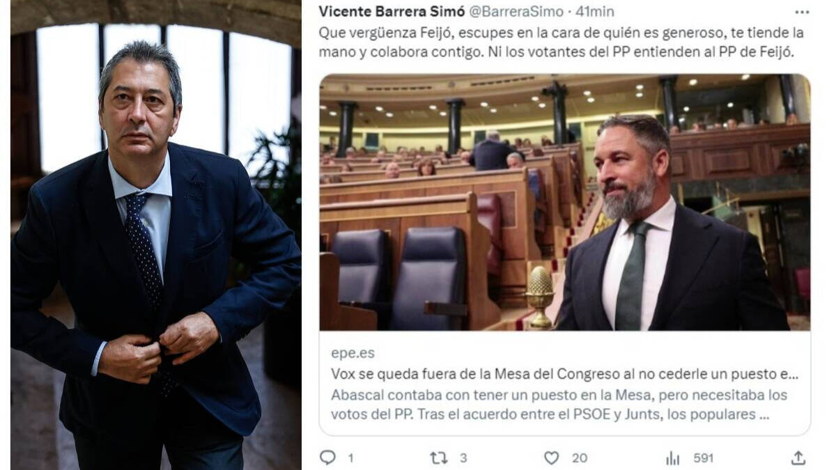 Tuit borrado de Vicente Barrera